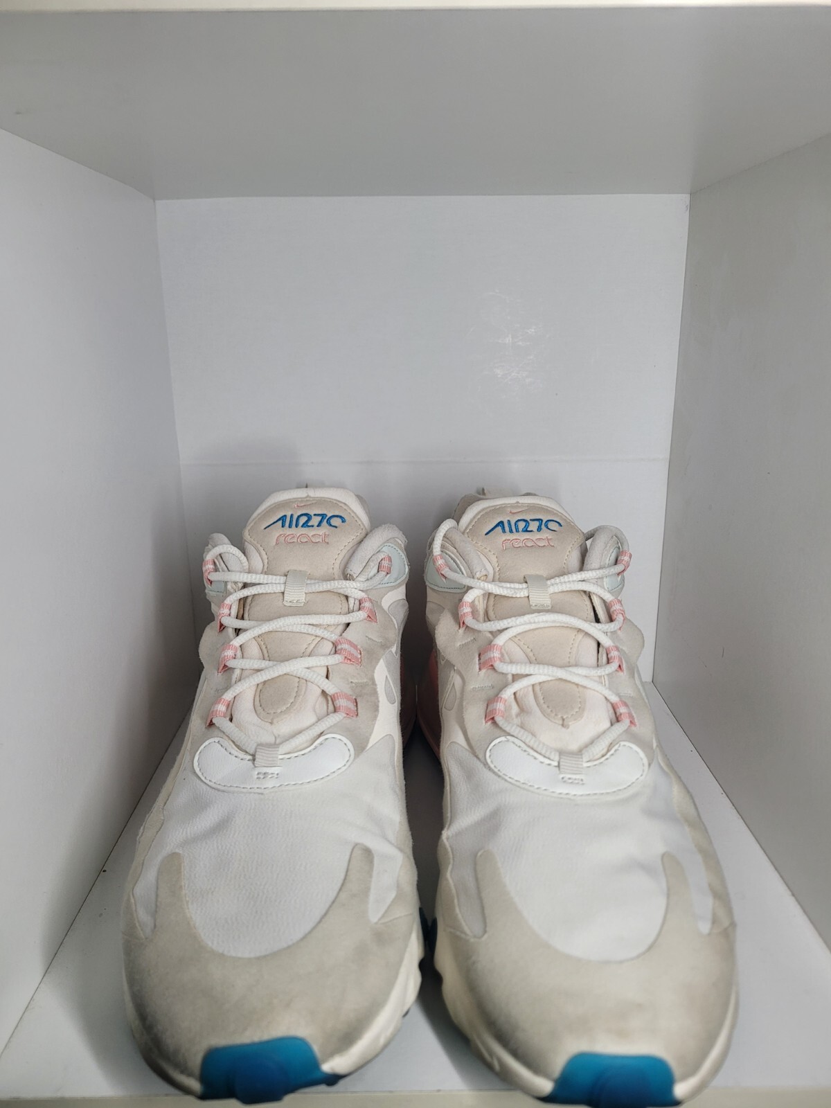 Nike Air Max 270 React 'American Modern' Aqua Sneakers Shoes AO4971-100 Sz 13