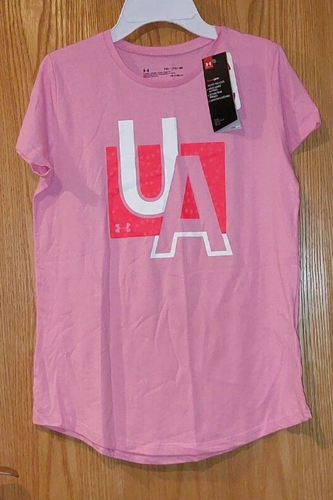 NWT Girls Under Armour Graphic T-Shirt size Youth XL 1351643 Lipstick -4150 - Picture 2 of 7