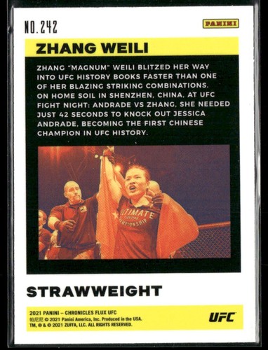 2021 Panini Chronicles Flux Zhang Weili #242 - Picture 6 of 6