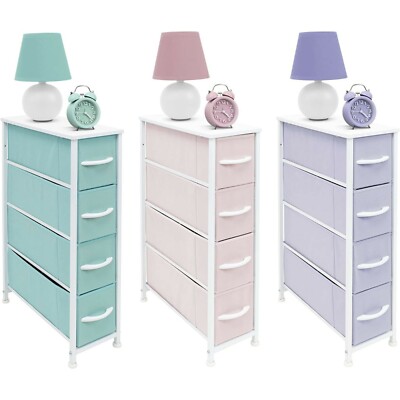 Sorbus Narrow Dresser Tower w/ 4 Fabric Bin Drawers Vertical Storage for Bedroom