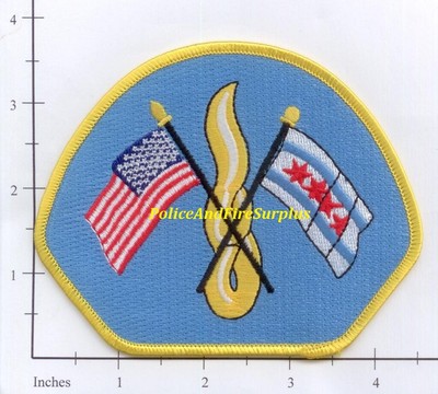Illinois - Chicago IL Fire Dept Patch v9 - Flags with Flame | eBay