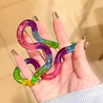 #ad #ad Fidget Rope Toy Deformable Knot Stress Relief Rainbow Anti Stress Toy $9.47