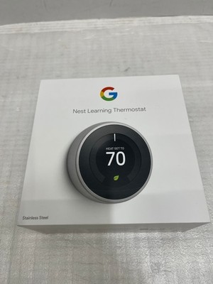 Google Nest T3007ES Wi-Fi Learning Thermostat - Stainless Steel