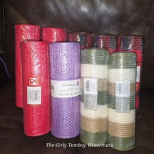 Lot of 9 Decorative Mesh Poly Burlap Rolls Place  Time Celebrate It 10in x 18ft