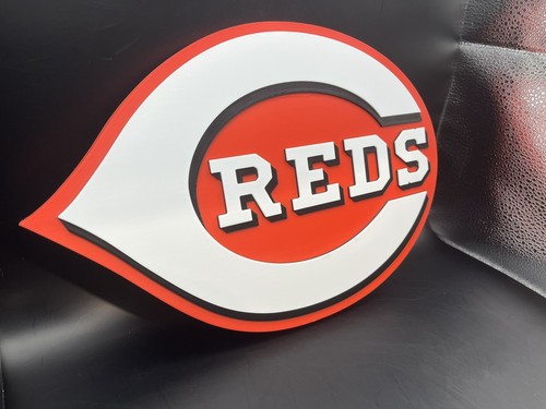 Cincinnati Reds Logo Sign Display | 3D Wall Desk Shelf Art - Picture 3 of 4
