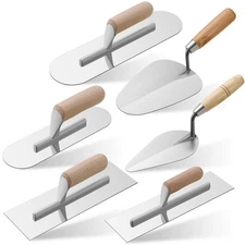 6 Pieces Concrete & Trowel Masonry Hand Tool Set, 8" 10" 14" Flat Finishing a...