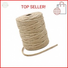 Tenn Well Jute Twine, 200Feet 3.5mm Braided Jute Rope, Natural Twine String for