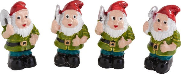 Vbs Gartenzwerg Uwe 4Er Set Miniaturfiguren 1.2X2.0X3.1 Cm Garten Dekofiguren-image