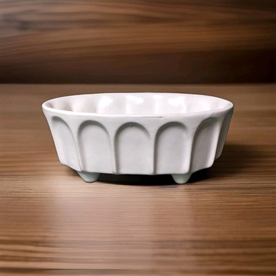 Vintage Hull Art Pottery Footed Planter White Satin Marked USA Hull F9 MCM 