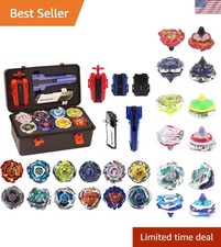 Battling Burst Gyro Toy Set Gift 12 Burst Spinning Tops 2 Two Way Launchers G...