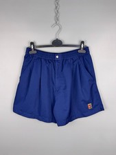 MINT Vintage Nike Tennis Challenge Court Shorts Pleated Navy Blue Mens L Agassi