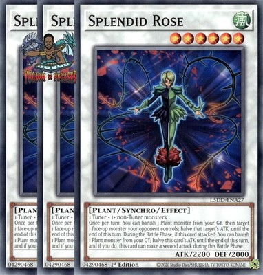 Yugioh! 3x Splendid Rose L5DD-ENA27 Common 1st Ed NM