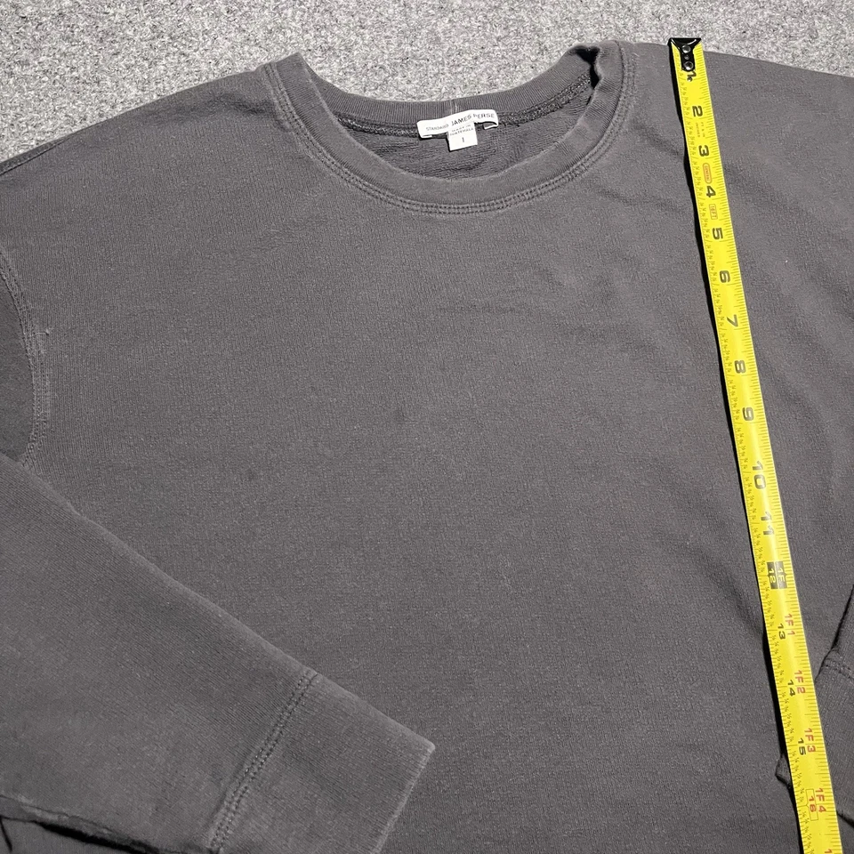 Sudadera James Perse Mujer Talla 1 Gris Recortada Suave Grande Pullover Polar Foto 3 de 4