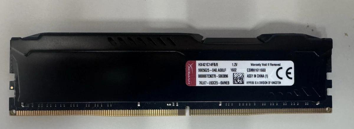 DDR4 SDRAM HyperX 8 GB Capacity per Module Memory (RAM) for sale