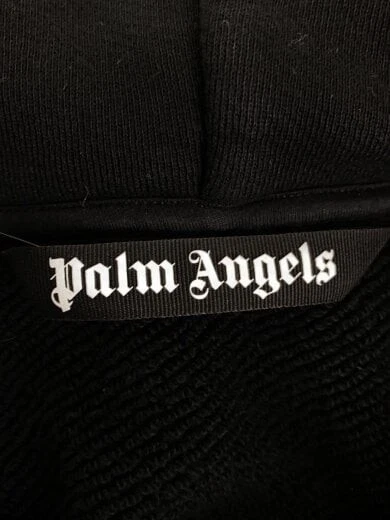Felpa con cappuccio pullover logo Palm Angels Back L Cotone Nero Solido PMBB036R21FLE002