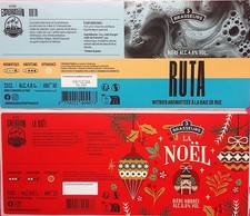 lot 2 étiquettes de bière Brasserie 3 BRASSEURS - Strasbourg (67)