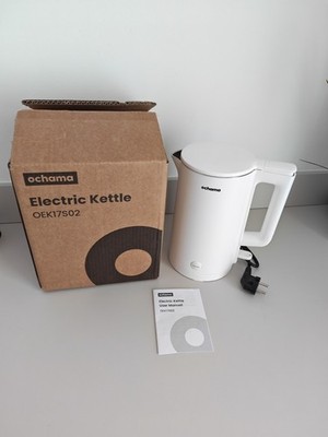 Neu  ochama Wasserkocher 1,7L 1500W, innen Edelstahl, Plastik weiß OEK17S02