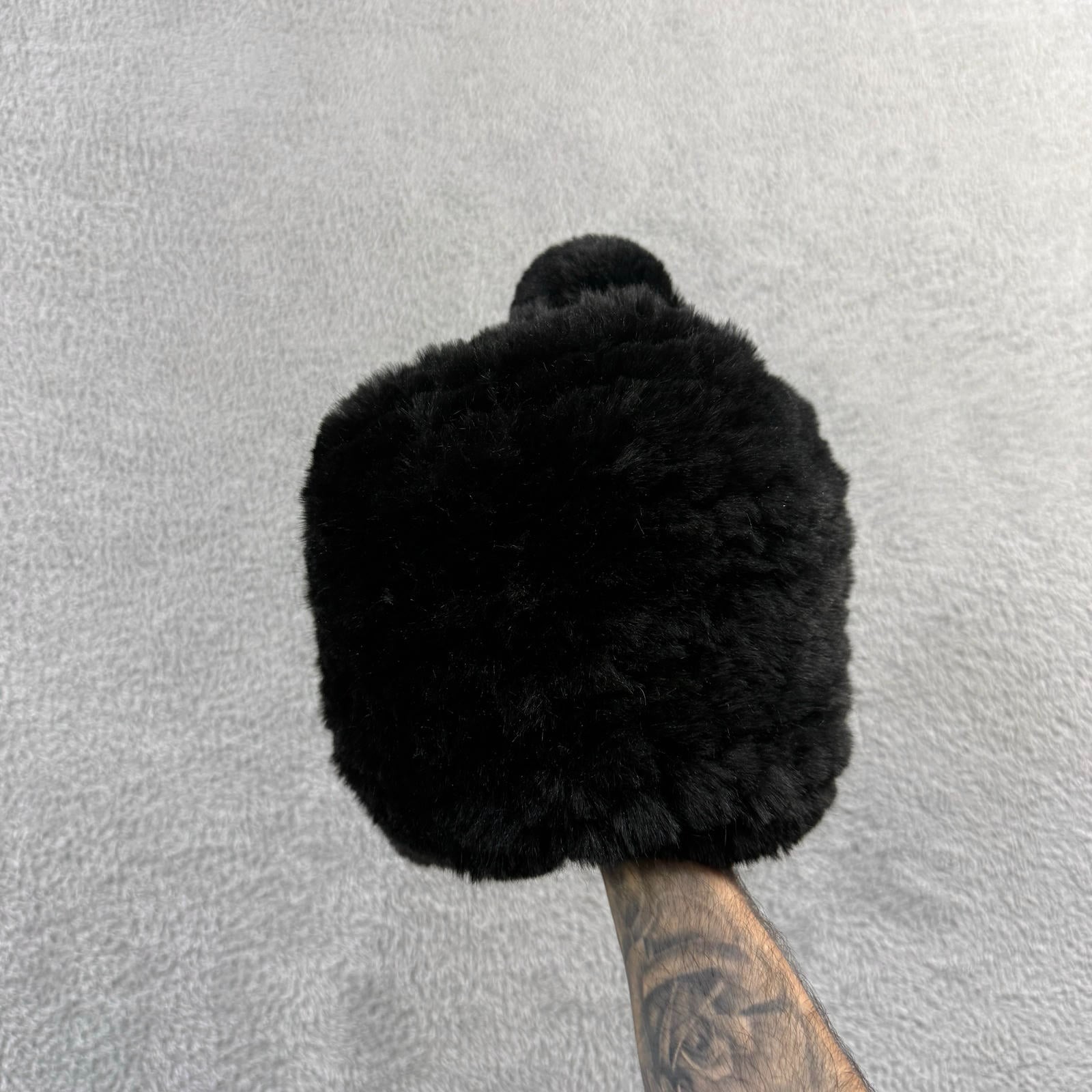 Vintage Suzanne Bettley 90's Black Fluffy Faux Fur Cossack Style Pom Pom Hat image 4