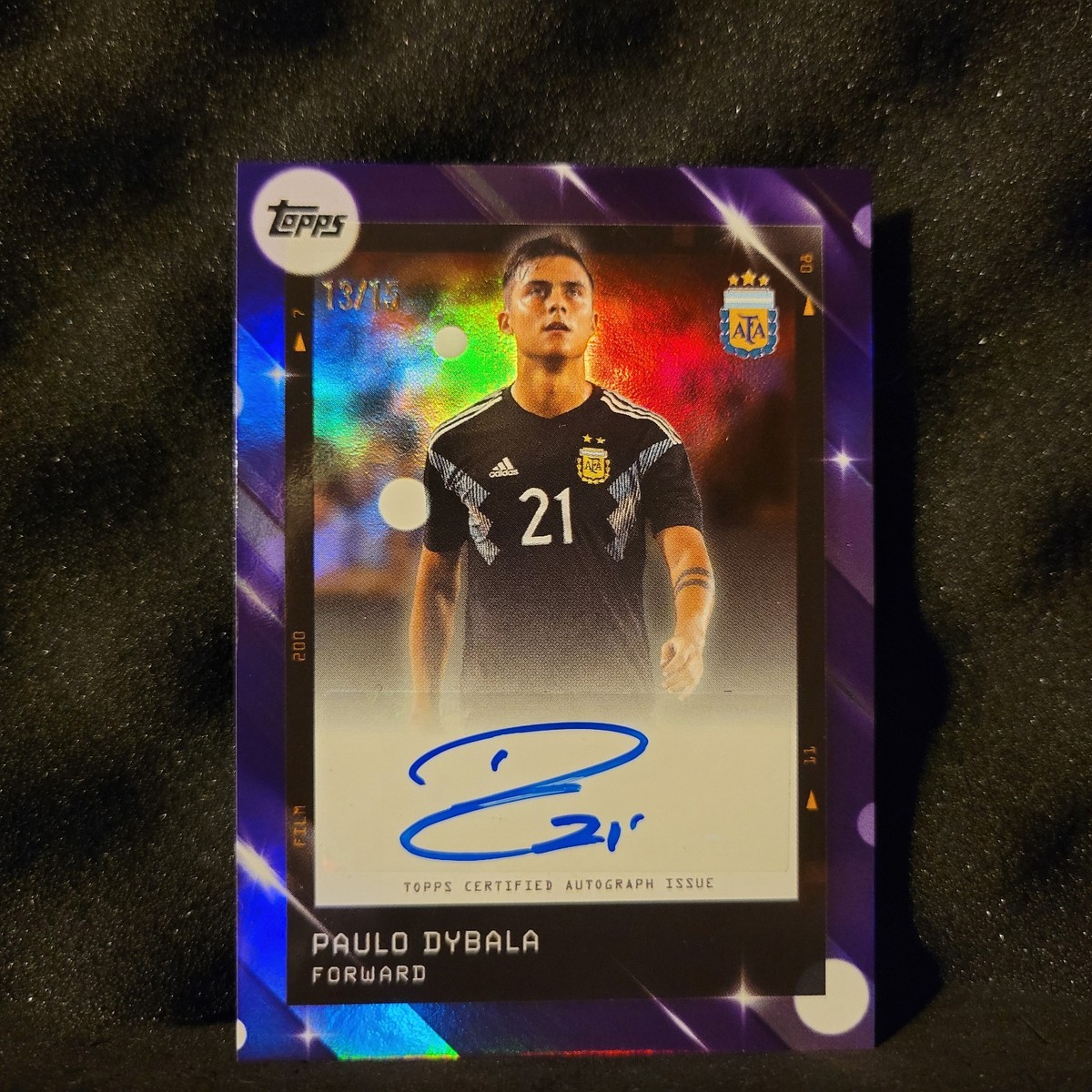 PF Paulo Dybala 2021-22 topps インサートカード 2025 Topps Focus Argentina - Paulo Dybala Argent Autograph Purple