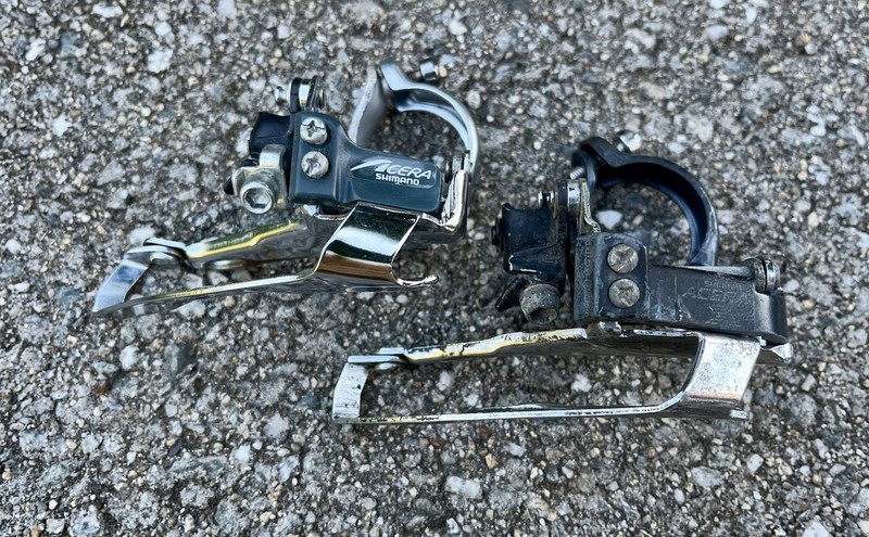 Vintage Shimano Front Derailleur Lot 31.8mm Bottom-Pull/Top Swing MTB Triple (2)