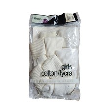 Vintage Cotton Blend Crew Socks Size 7-8.5 Fits Girls 9-11.5 USA White NWT
