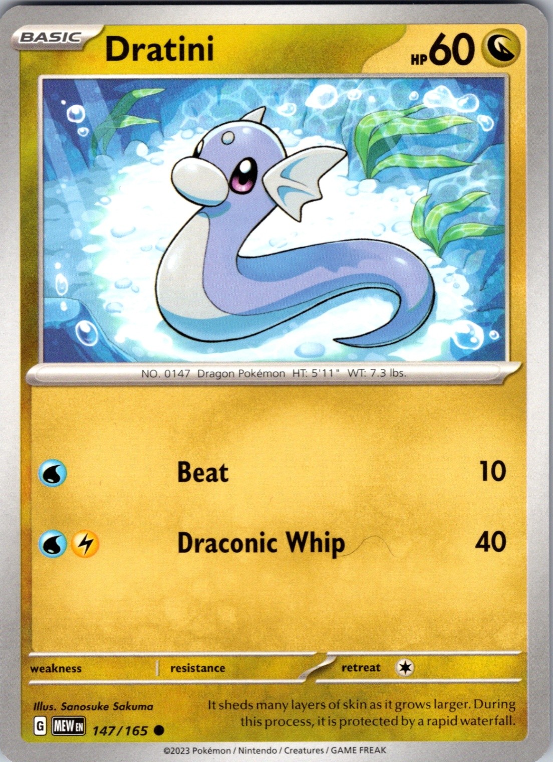 Dratini 147/165 Common Regular SV: Scarlet & Violet 151 NM