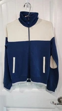 NWT Emporio Armani EA7 Jacket Unisex Size S - Navy/Off White Zip Stretch