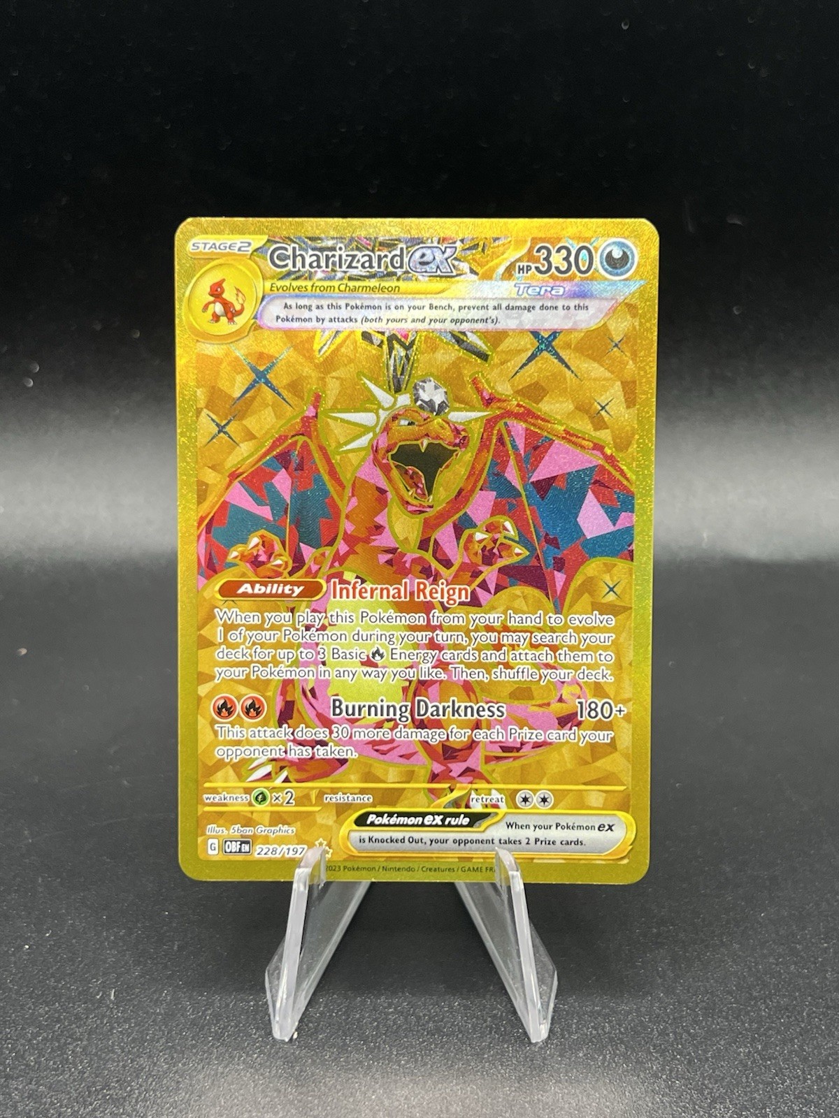 2023 Pokemon S&V Obsidian Flames Charizard ex Hyper Rare #228/197 NM BN3