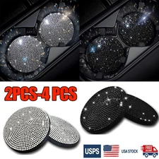 4pcs Bling Car Cup Holder Coaster Anti-Slip Shockproof Universal Fashion Accesso