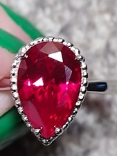 New Size 8 Lab Created Ruby Rhodium Over Sterling Silver 2.93 CTW Ring