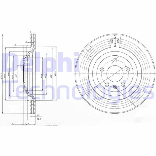 2X Delphi Bremsscheiben Hinten 330Mm BelÜFtet Passend FÜR Audi A6 | BG3991-image
