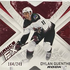UPPER DECK SPx RADIANCE F/X RED ROOKIE DYLAN GUENTHER #RFX-86 /249 COYOTES NHL