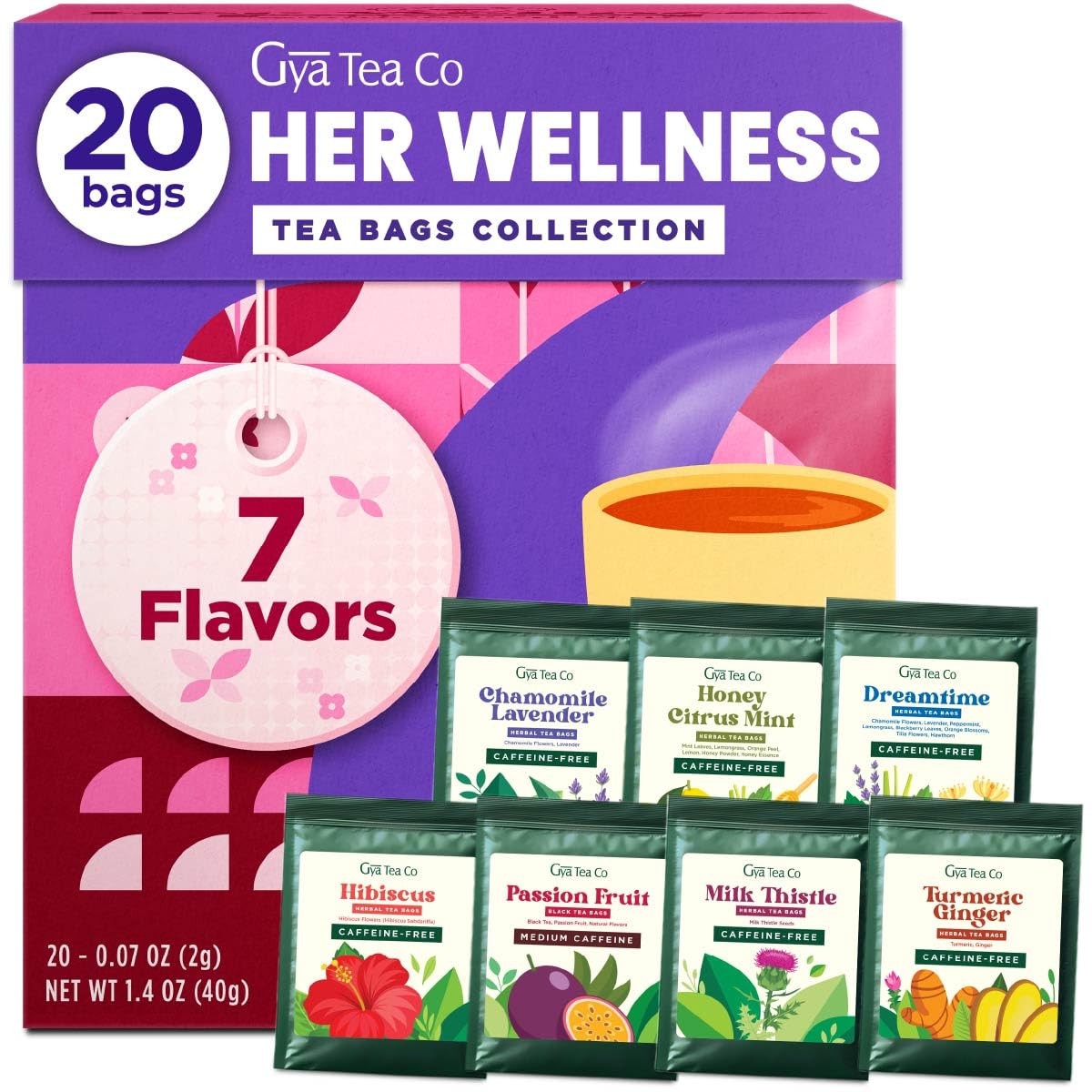 Bags Variety Pack - 20 Bags 7 Seasonal Flavors - Caffeina