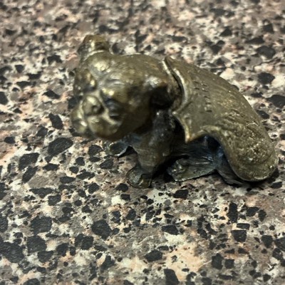 Metal English Bulldog Figurine Marked ''TWO NEEDLE BLACK HILLS''