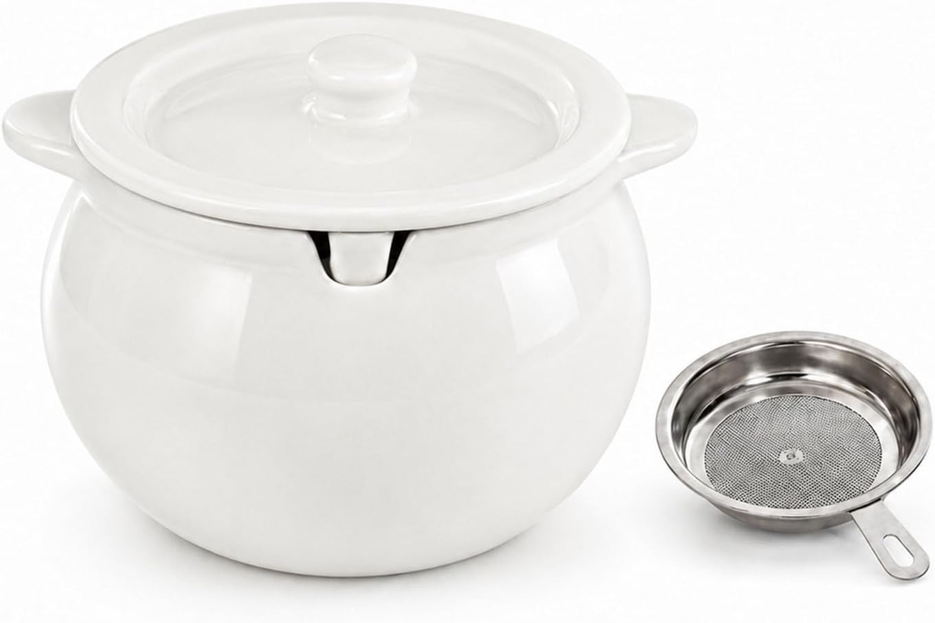 1.4L Fat Separator Jug Ceramic Fat Separator, Household Cooking Oil Separation C