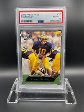 2000 Press Pass Tom Brady Gold Zone #37 Wolverines PSA 8
