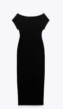 Zara Off Shoulder Midi Dress Black - XS