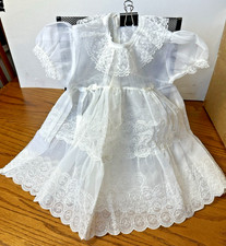 Acctate Sheer Vintage Lace White Baby Dress  Slip