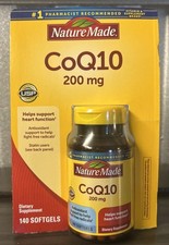 Nature Made CoQ10 Softgels 200mg 140 Sofgels Exp 8/2028