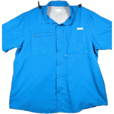 Gander Mountain Guide Series Fishing Shirt Sz 2XL Blue Vented Button Up Outdoors