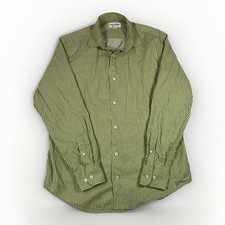 Banana Republic Men Shirt Long Sleeve Button Up S Small 14-14.5 Green Stripe