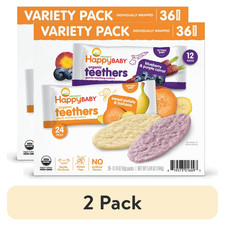  2 pack Happy Baby Organic Teethers, Sweet Potato  Banana Gluten Free Gentle