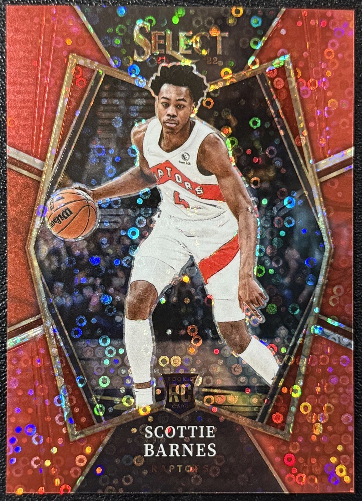 Scottie Barnes 09/49 Red Disco Prizm 2021 Panini Select #111 Rookie RC