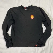Spitfire Wheels Skateboard Crewneck Sweatshirt Small Skate Skater Black Pullover