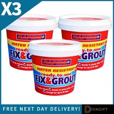 3 x WATERPROOF TILE ADHESIVE 470G BOND IT FIX AND GROUT READY MIXED GROUT WHITE