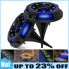 8LED Solar Power Ground Lights Floor Decking Patio Outdoor Garden Lawn Path Lamp
