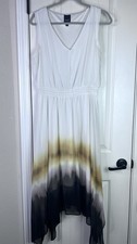 Simply Vera Wang Dress Sz L Blouson Ombre A Line Sharkbite Hem Whimsygoth Fairy
