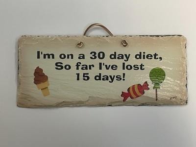 Plain Jane - Hand Cut Slate - Funny Wall Plaque - I m On A 30 Day Diet