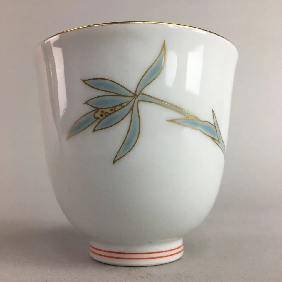 Taza de té japonesa Arita Ware de porcelana de colección Fukagawa Yunomi floral QT52 Foto 4 de 4