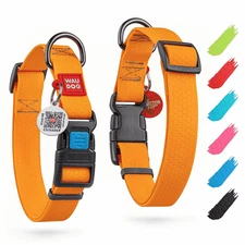 Waterproof Dog Collar 1219 inch Neck x 1 inch Wide Plastic Buckle Adjustable